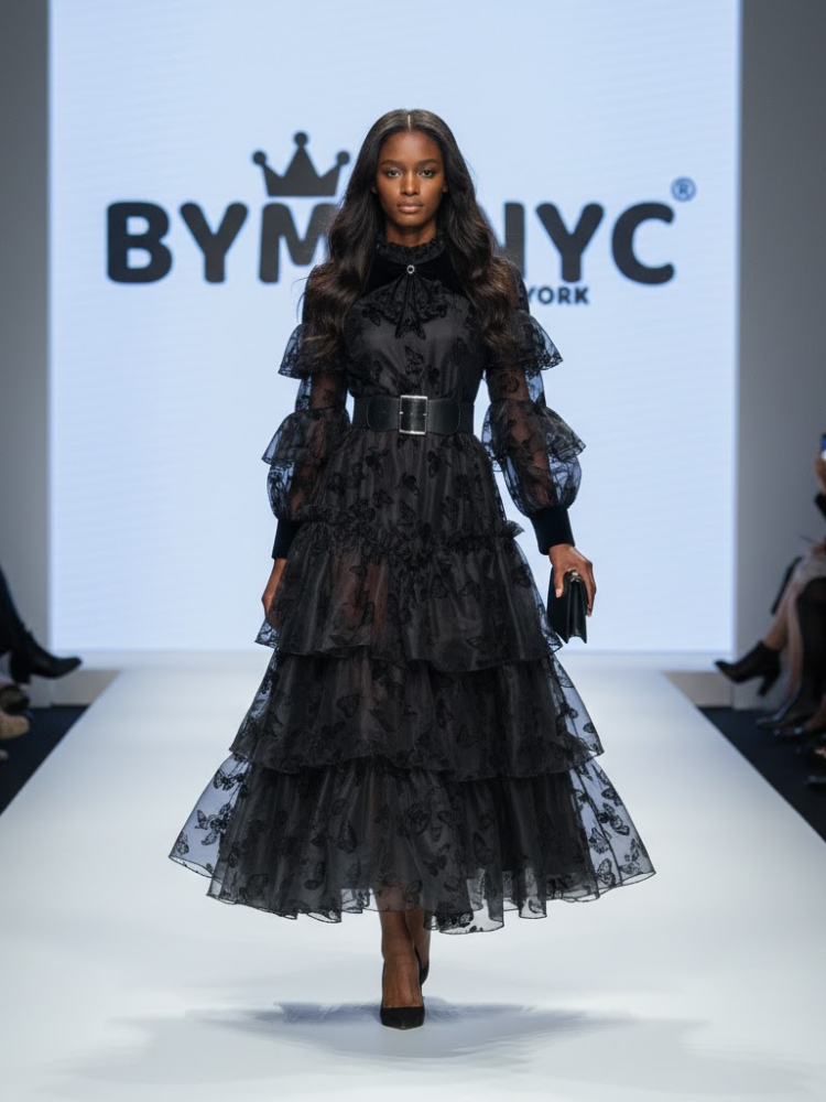 Long Black Party Dress LITTLE ITALY: Prêt-à-Porter Line BYMANYC ® New York - BYMANYC ® New York  