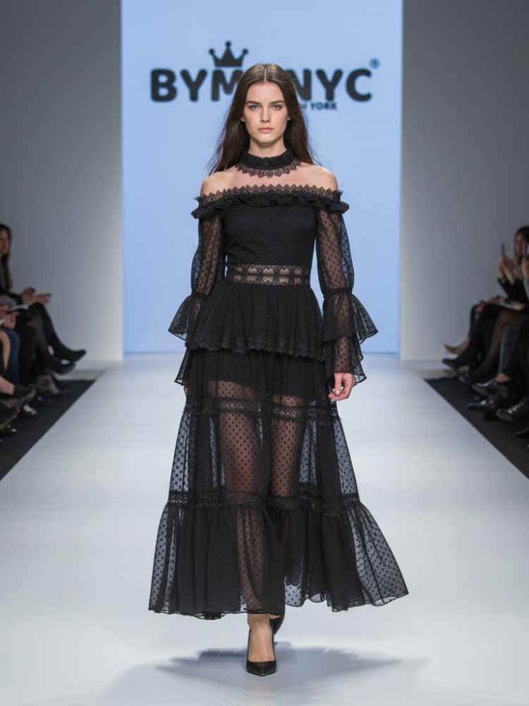  Long Black Party Dress MEATPACKING: Prêt-à-Porter Line BYMANYC ® New York  NYC Wholesale Boutique Inventory - No MOQ & Ready to Ship