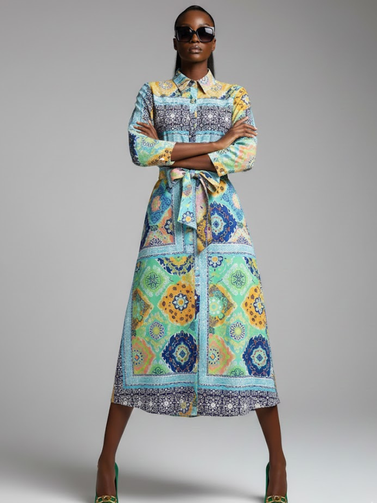Long NOLITA Floral Print Dress Prêt-à-Porter BYMANYC ® New York - BYMANYC ® New York  