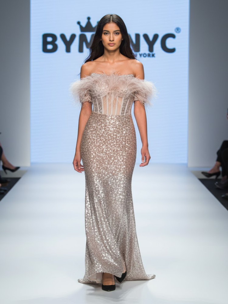 Long Nude Evening Dress CLINTON HILL: Prêt-à-Porter Line BYMANYC ® New York - BYMANYC ® New York  