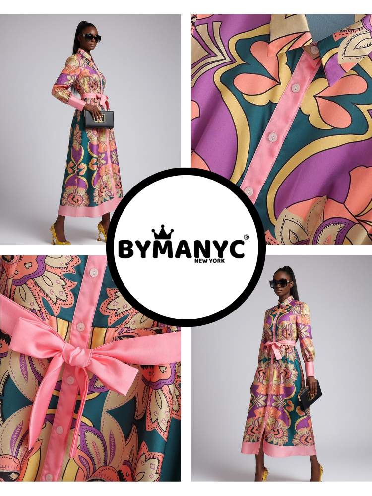  Long SOHO Geometric Print Dress Prêt-à-Porter BYMANYC ® New York  NYC Wholesale Boutique Inventory - No MOQ & Ready to Ship