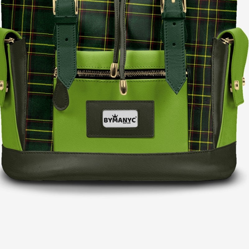  Luxury Vegan Backpack TARTAN GREEN EDGE – BYMANYC ® New York  NYC Wholesale Boutique Inventory - No MOQ & Ready to Ship