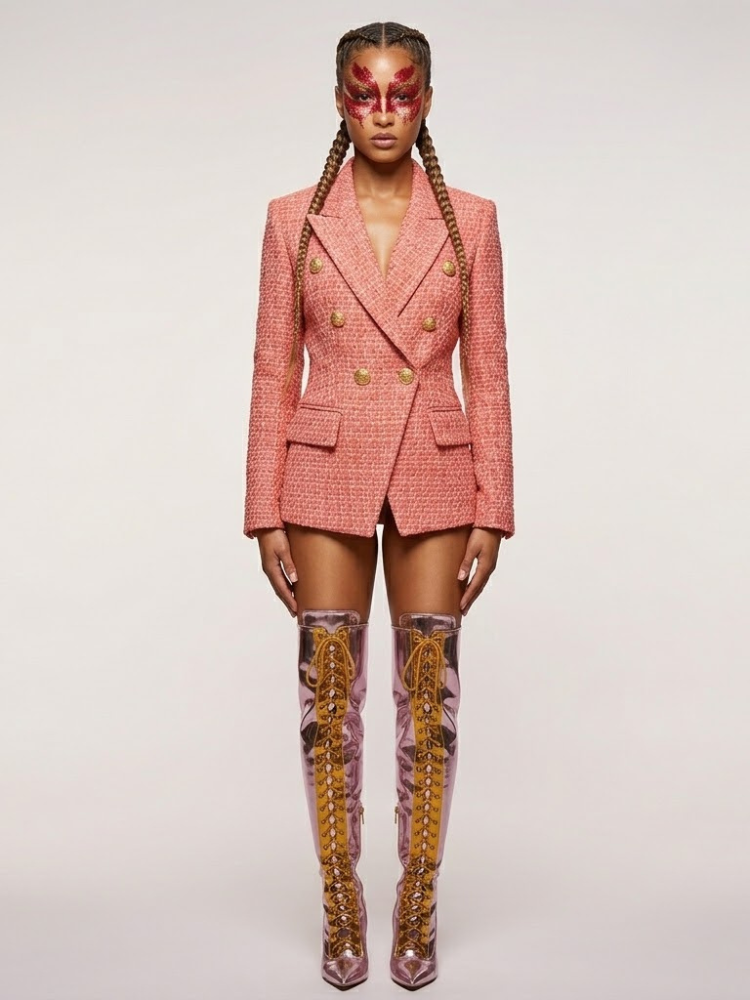  MADISON Tweed Double-Breasted Blazer | Luxury BYMANYC ® New York  NYC Wholesale Boutique Inventory - No MOQ & Ready to Ship