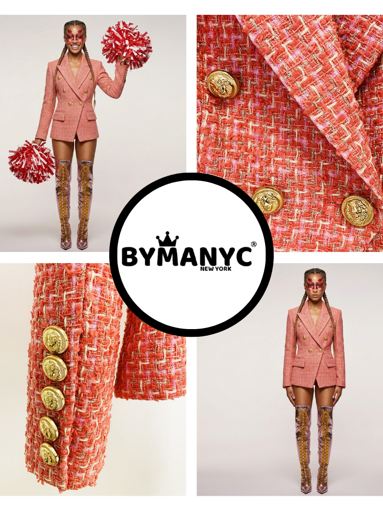  MADISON Tweed Double-Breasted Blazer | Luxury BYMANYC ® New York  NYC Wholesale Boutique Inventory - No MOQ & Ready to Ship