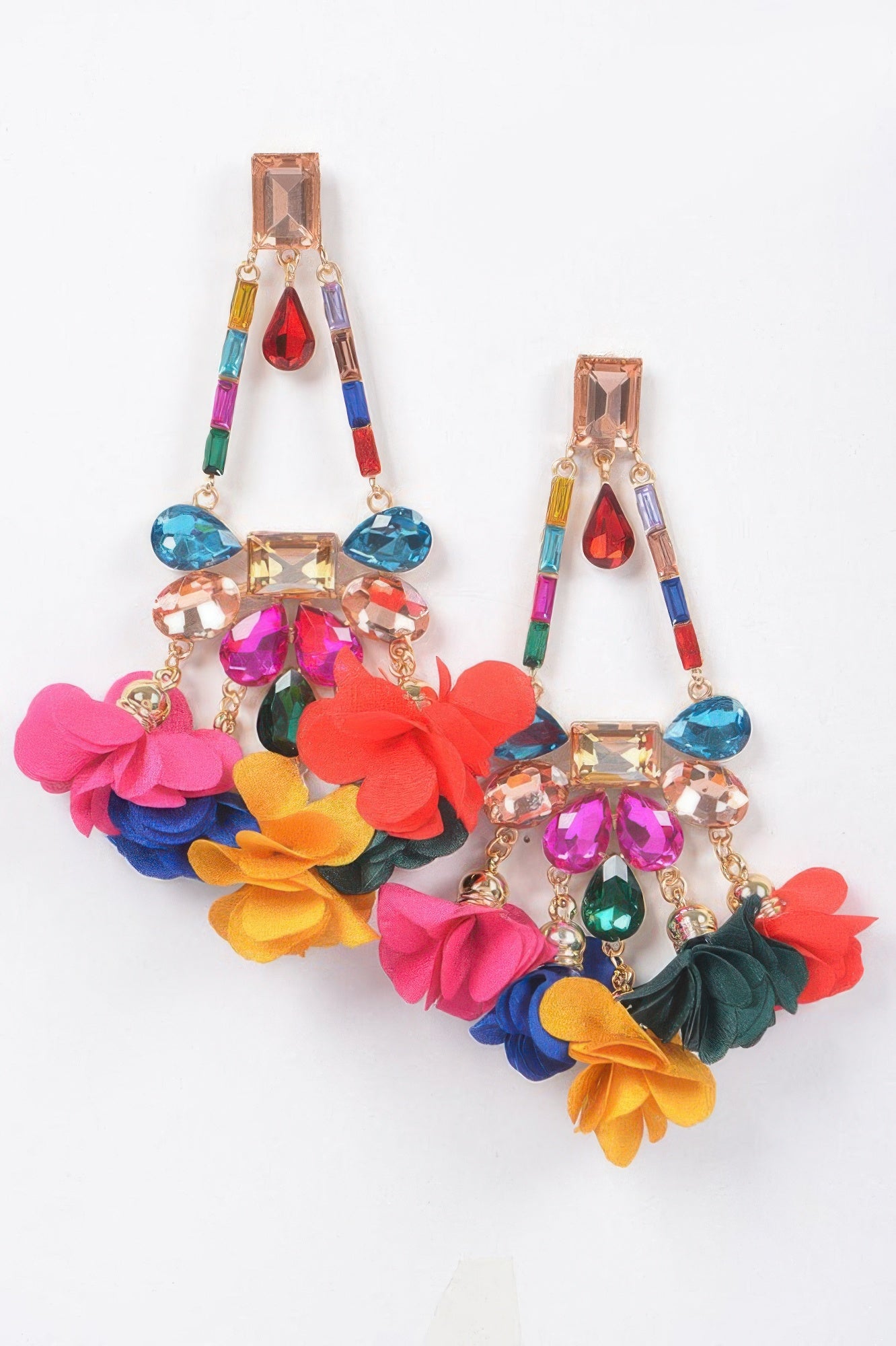  MEATPACKING Blossom Bling Rhinestone Party Drop Earrings: BYMANYC NY  NYC Wholesale Boutique Inventory - No MOQ & Ready to Ship