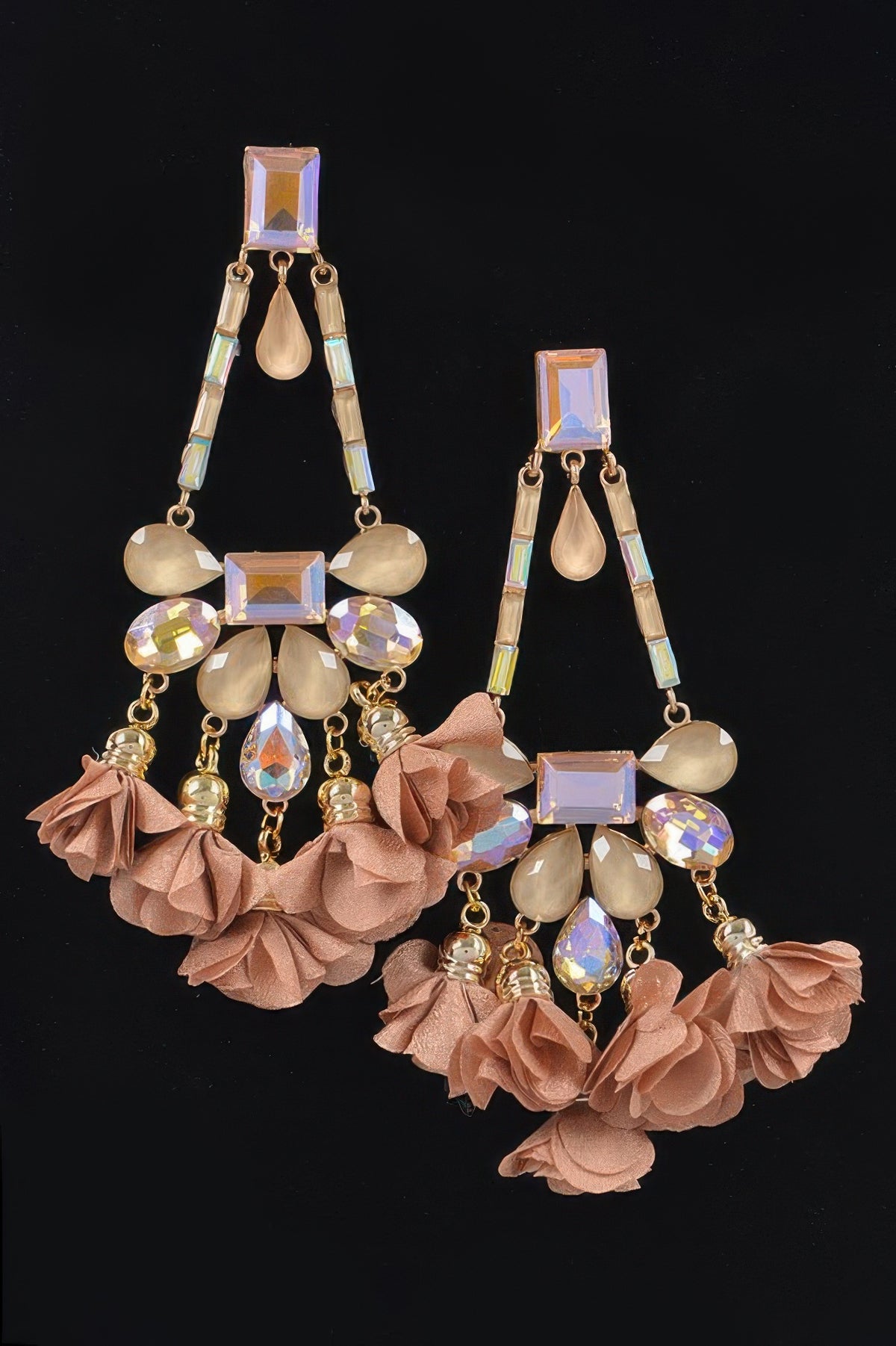  MEATPACKING Blossom Bling Rhinestone Party Drop Earrings: BYMANYC NY  NYC Wholesale Boutique Inventory - No MOQ & Ready to Ship