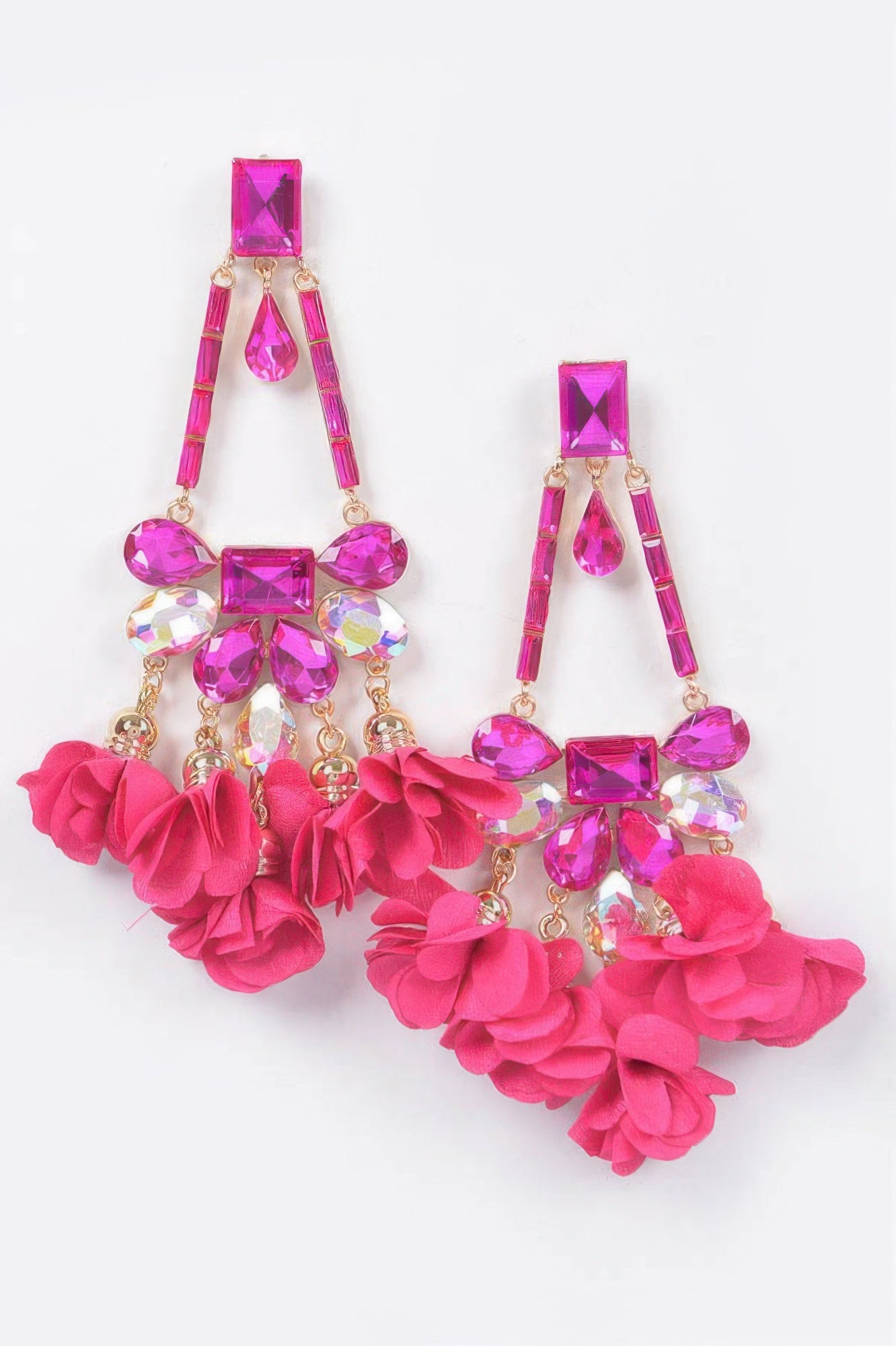  MEATPACKING Blossom Bling Rhinestone Party Drop Earrings: BYMANYC NY  NYC Wholesale Boutique Inventory - No MOQ & Ready to Ship