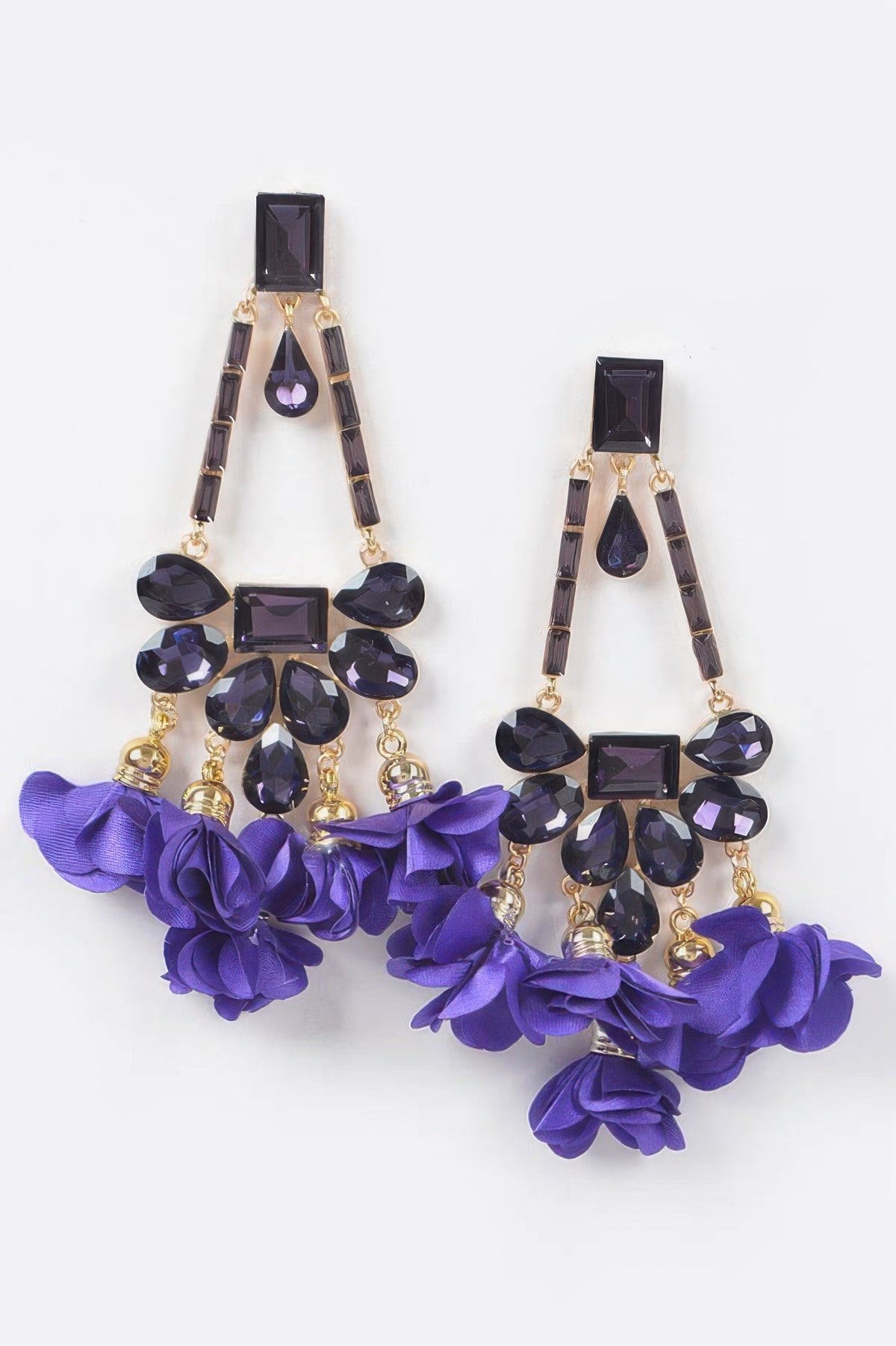  MEATPACKING Blossom Bling Rhinestone Party Drop Earrings: BYMANYC NY  NYC Wholesale Boutique Inventory - No MOQ & Ready to Ship