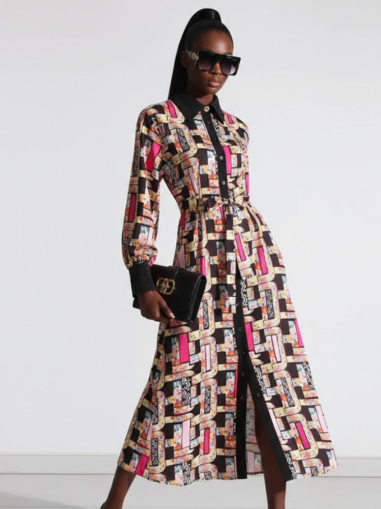 Maxi Dress New Collection BYMANYC ® New York • Abstract Neon Garden - BYMANYC ® New York  