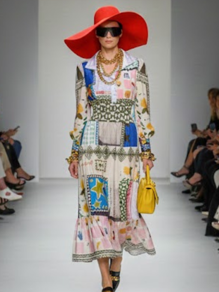  Maxi Dress New Collection BYMANYC ® New York • Artistic Patchwork Print  NYC Wholesale Boutique Inventory - No MOQ & Ready to Ship