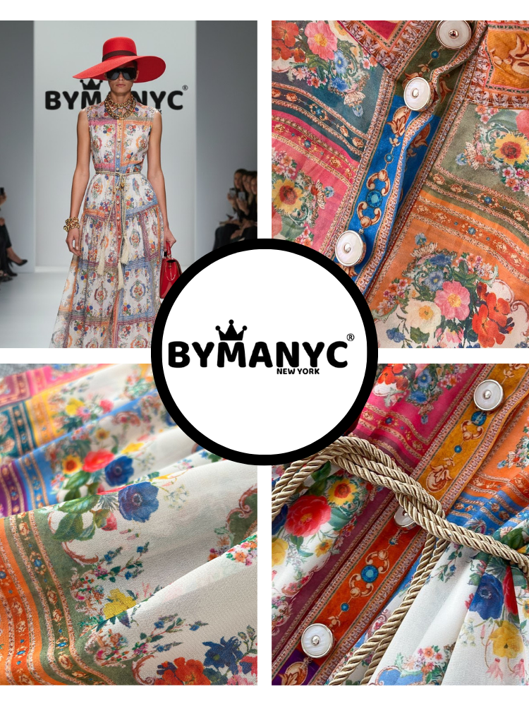  Maxi Dress New Collection BYMANYC ® New York • "Bohemian Garden" Multicolor  NYC Wholesale Boutique Inventory - No MOQ & Ready to Ship