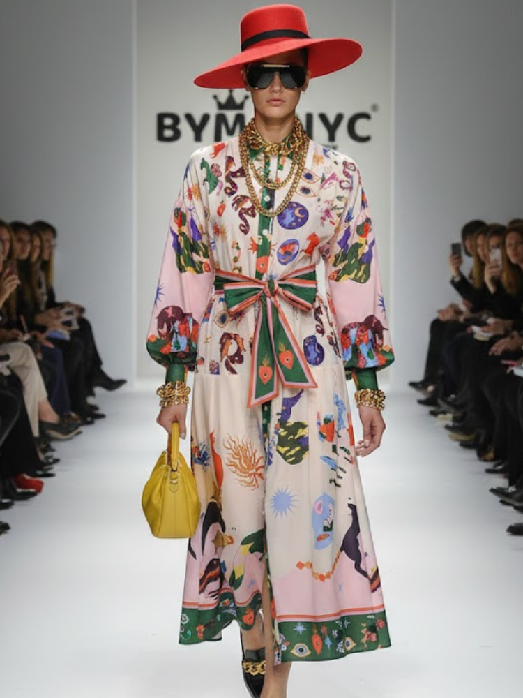  Maxi Dress New Collection BYMANYC ® New York • Dreamlike Artistic Print  NYC Wholesale Boutique Inventory - No MOQ & Ready to Ship