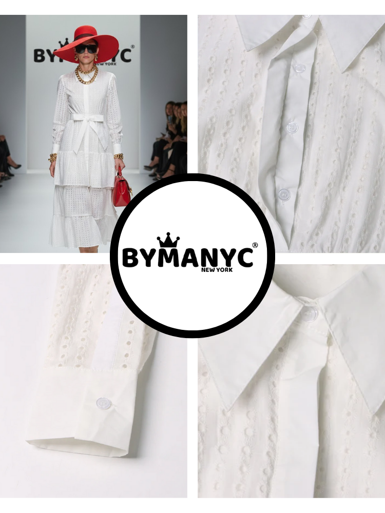 Maxi Dress New Collection BYMANYC ® New York • Eyelet Embroidery & Tiered Ruffles - BYMANYC ® New York  