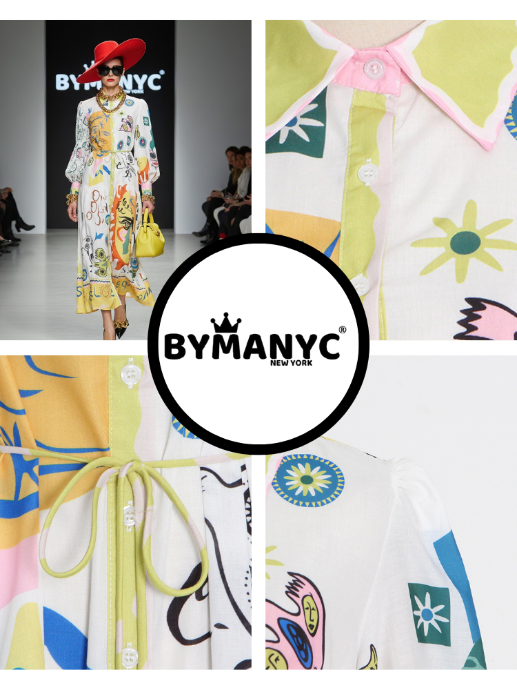  Maxi Dress New Collection BYMANYC ® New York • Surrealist Artistic Print  NYC Wholesale Boutique Inventory - No MOQ & Ready to Ship