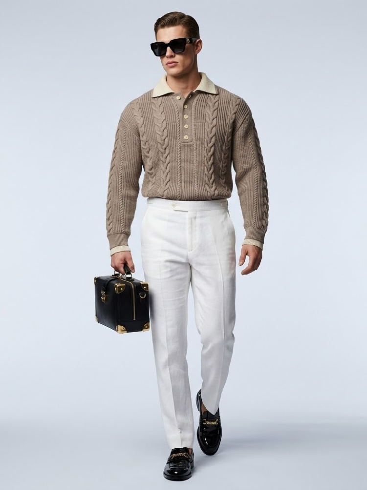 Men's Cable-Knit Sweater HAMPTON New Collection Prêt-à-Porter BYMANYC ® New York - BYMANYC ® New York  