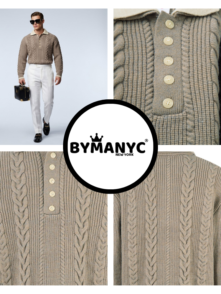 Men's Cable-Knit Sweater HAMPTON New Collection Prêt-à-Porter BYMANYC ® New York - BYMANYC ® New York  