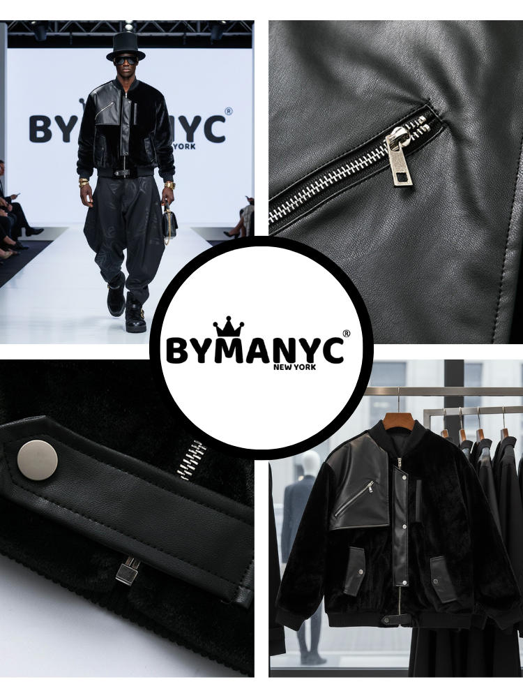  Men's Jacket VEGAN HARLEM NYFW Colecction BYMANYC ® New York  NYC Wholesale Boutique Inventory - No MOQ & Ready to Ship