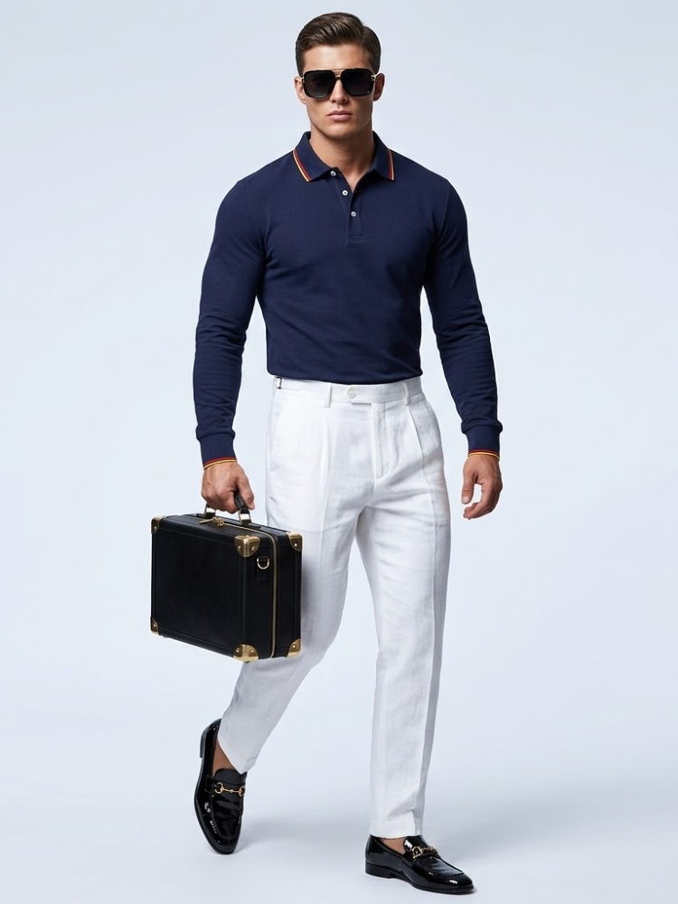  Men's Long-Sleeve Polo CENTRAL New Collection Prêt-à-Porter BYMANYC ® New York  NYC Wholesale Boutique Inventory - No MOQ & Ready to Ship