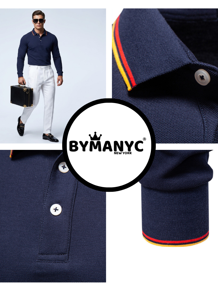  Men's Long-Sleeve Polo CENTRAL New Collection Prêt-à-Porter BYMANYC ® New York  NYC Wholesale Boutique Inventory - No MOQ & Ready to Ship