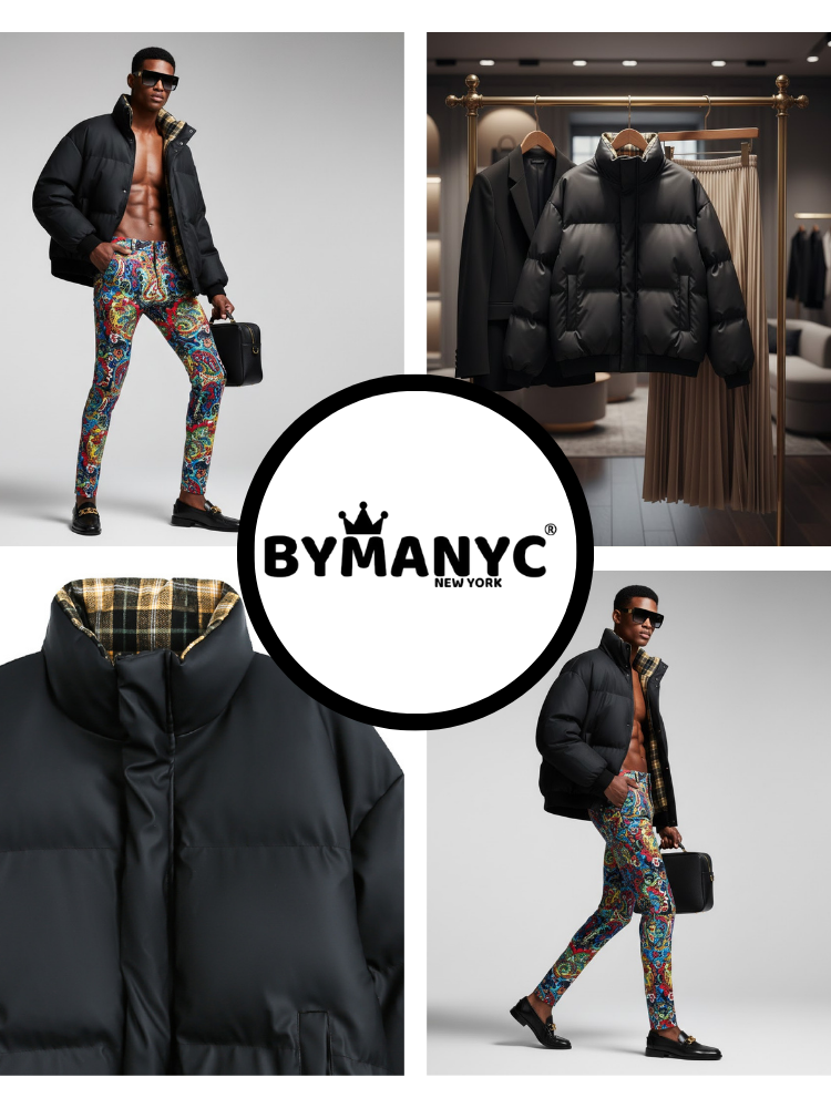 Men's Puffer Jacket HARLEM NYFW New Colecction BYMANYC ® New York  NYC Wholesale Boutique Inventory - No MOQ & Ready to Ship