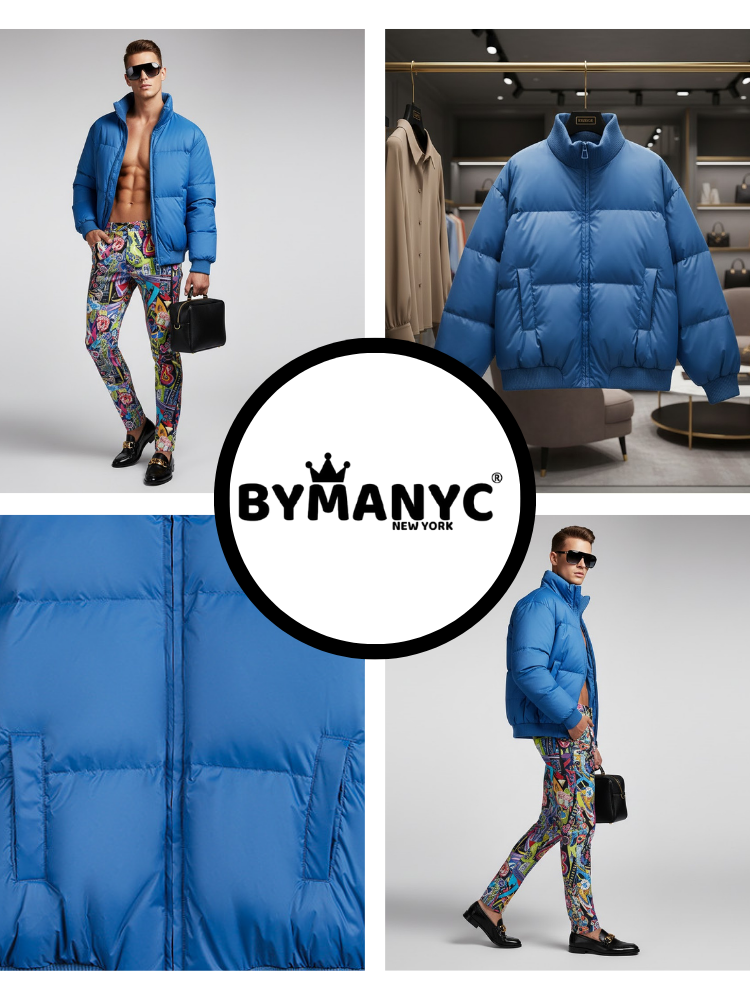  Men's Puffer Jacket TIMES SQUARE NYFW New Colecction BYMANYC ® New York  NYC Wholesale Boutique Inventory - No MOQ & Ready to Ship