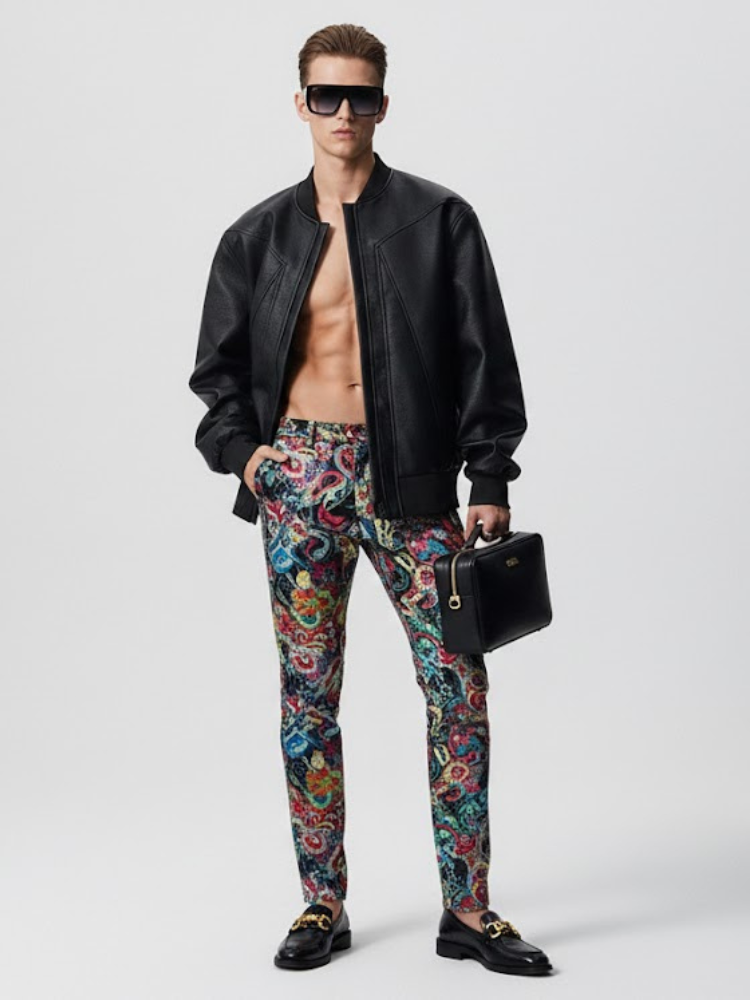  Men's Vegan Leather Bomber Jacket EAST VILLAGE NYFW New Colecction BYMANYC ® New York  NYC Wholesale Boutique Inventory - No MOQ & Ready to Ship