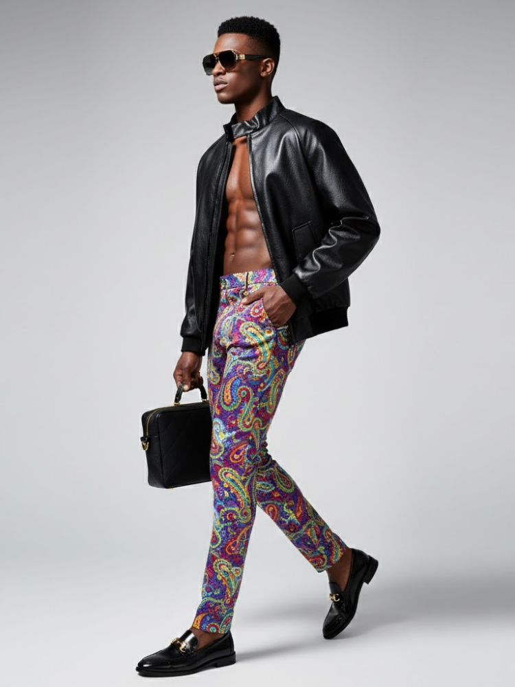 Men's Vegan Leather Bomber Jacket SOHO LEATHER NYFW New Colecction BYMANYC ® New York - BYMANYC ® New York  