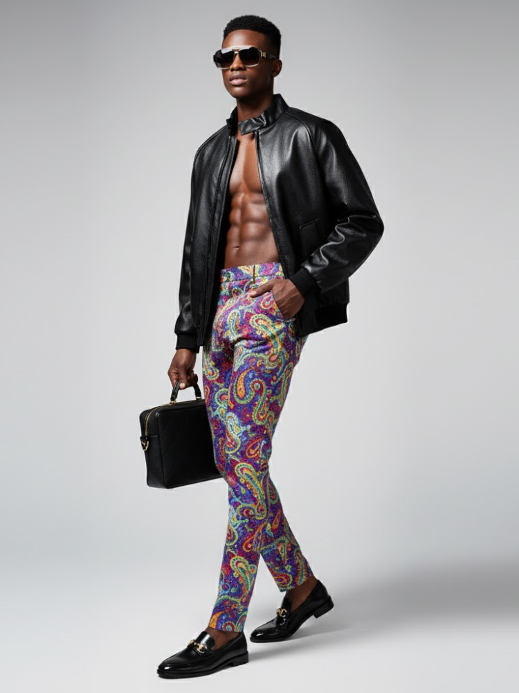 Men's Vegan Leather Bomber Jacket SOHO LEATHER NYFW New Colecction BYMANYC ® New York - BYMANYC ® New York  