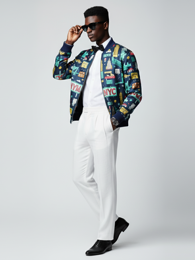  Men's WALL STREET Bomber Jacket BYMANYC ® New York  NYC Wholesale Boutique Inventory - No MOQ & Ready to Ship