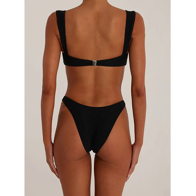 Metal Buckle Bikini For Women, Black, Soho, BYMANYC New York. - BYMANYC ® New York  