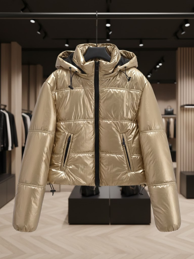  Metallic High-Shine Puffer • 5th AVE GOLD New Collection BYMANYC ® New York  NYC Wholesale Boutique Inventory - No MOQ & Ready to Ship