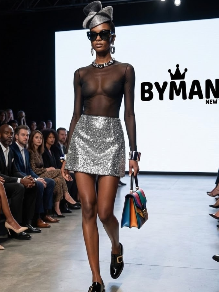 Midnight Sequin Mini Skirt • TIMES SQUARE New Collection BYMANYC ® New York - BYMANYC ® New York  