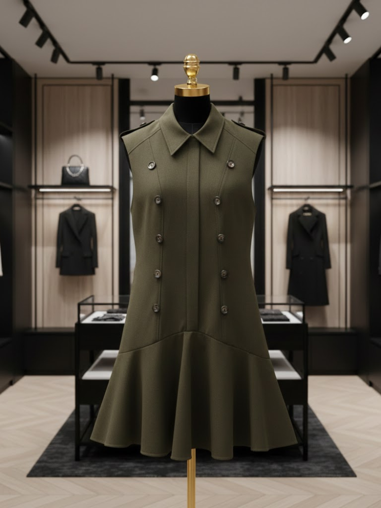  Military-Chic Peplum Dress • CHELSEA New Collection BYMANYC ® New York  NYC Wholesale Boutique Inventory - No MOQ & Ready to Ship