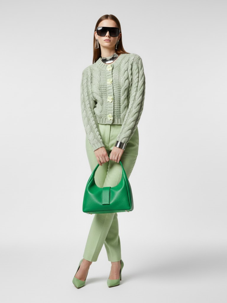  Mint Green Cable Knit Cardigan - TRIBECA: New Colección COUTURE in NOLITA - BYMANYC ® New York  NYC Wholesale Boutique Inventory - No MOQ & Ready to Ship