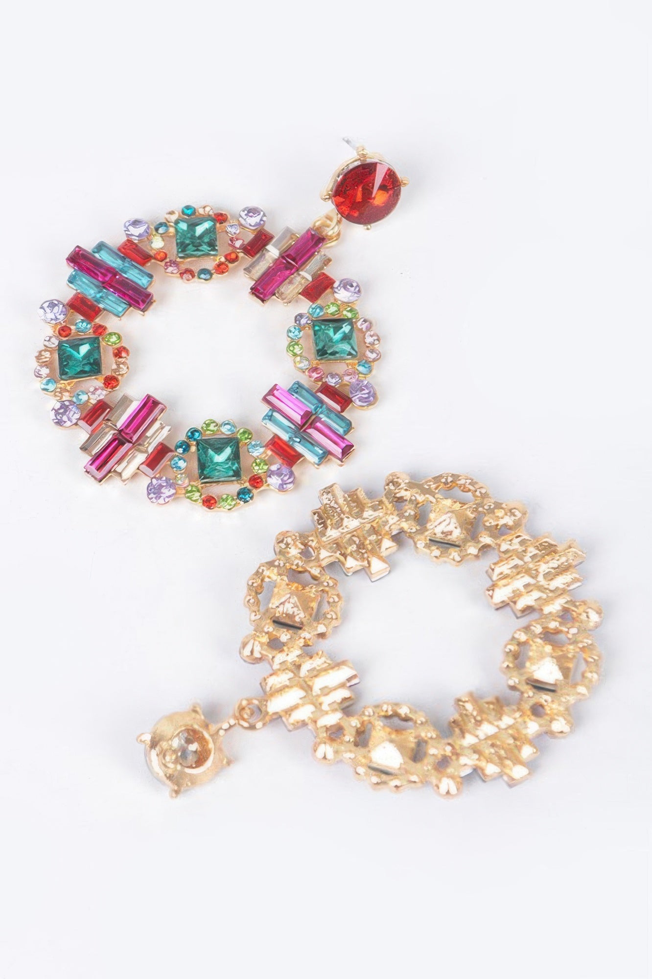  Multi Rhinestone Round Earrings | Iconic BYMANYC ® New York Glam  NYC Wholesale Boutique Inventory - No MOQ & Ready to Ship