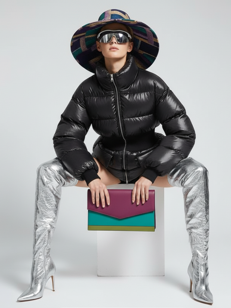  NOHO Elastic Waist Puffer Jacket BYMANYC ® New York  NYC Wholesale Boutique Inventory - No MOQ & Ready to Ship