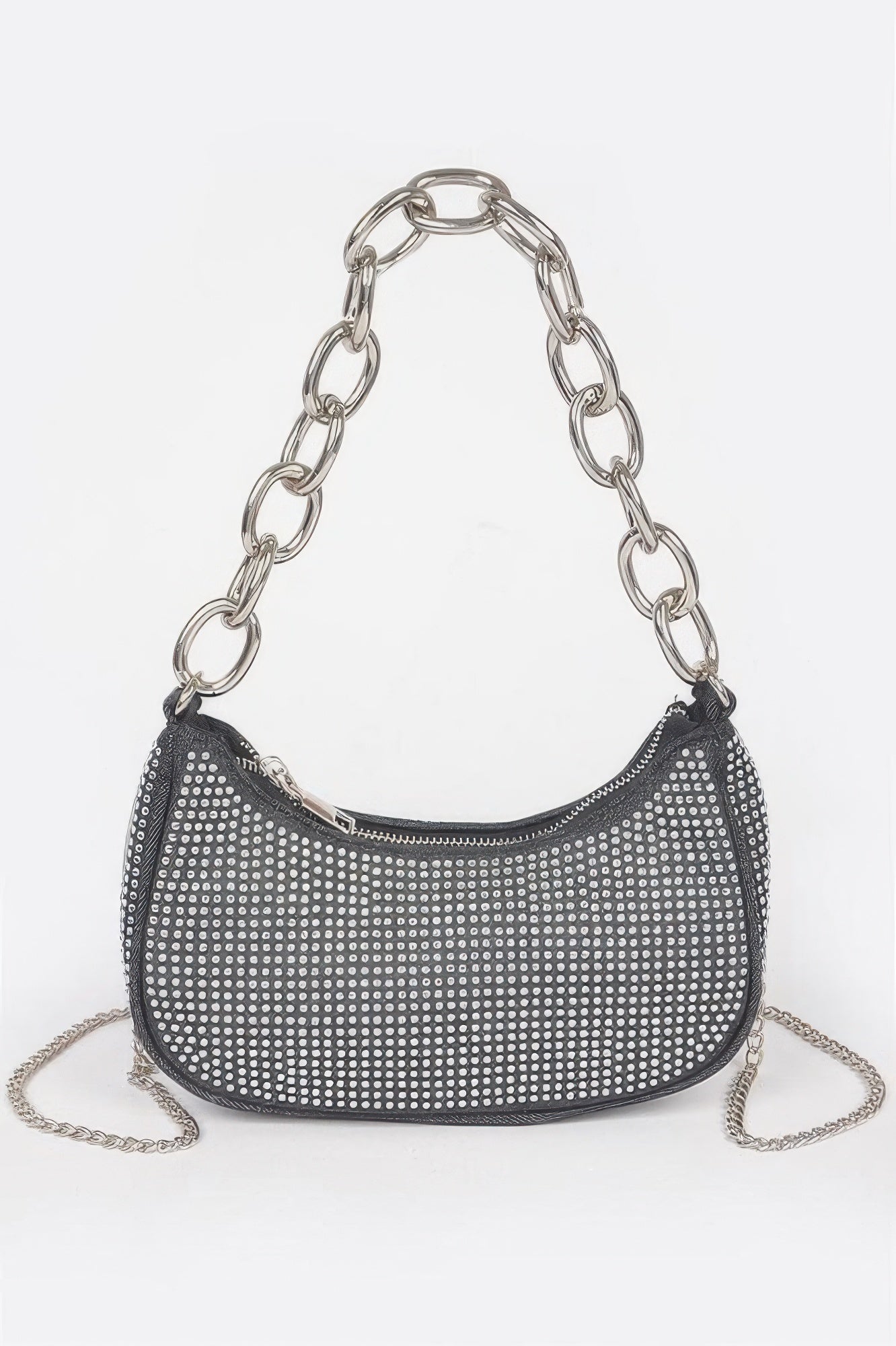  NOHO Hot Fix Stone Small Hobo Bag with Chain: BYMANYC ® New York  NYC Wholesale Boutique Inventory - No MOQ & Ready to Ship