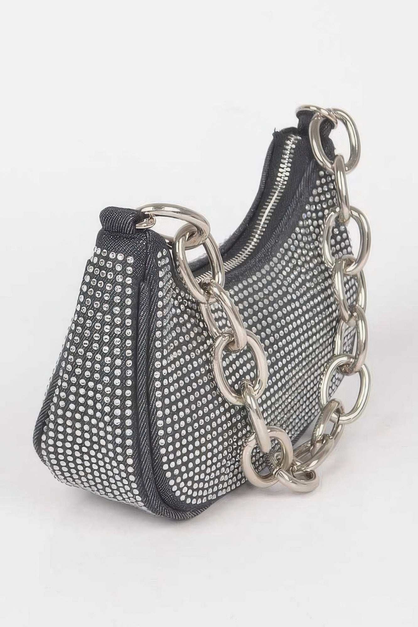  NOHO Hot Fix Stone Small Hobo Bag with Chain: BYMANYC ® New York  NYC Wholesale Boutique Inventory - No MOQ & Ready to Ship