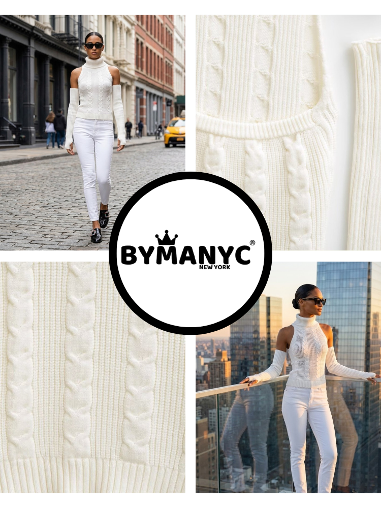  NOLITA Women's Detachable Sleeve Sweater Prêt-à-Porter BYMANYC ® NY  NYC Wholesale Boutique Inventory - No MOQ & Ready to Ship