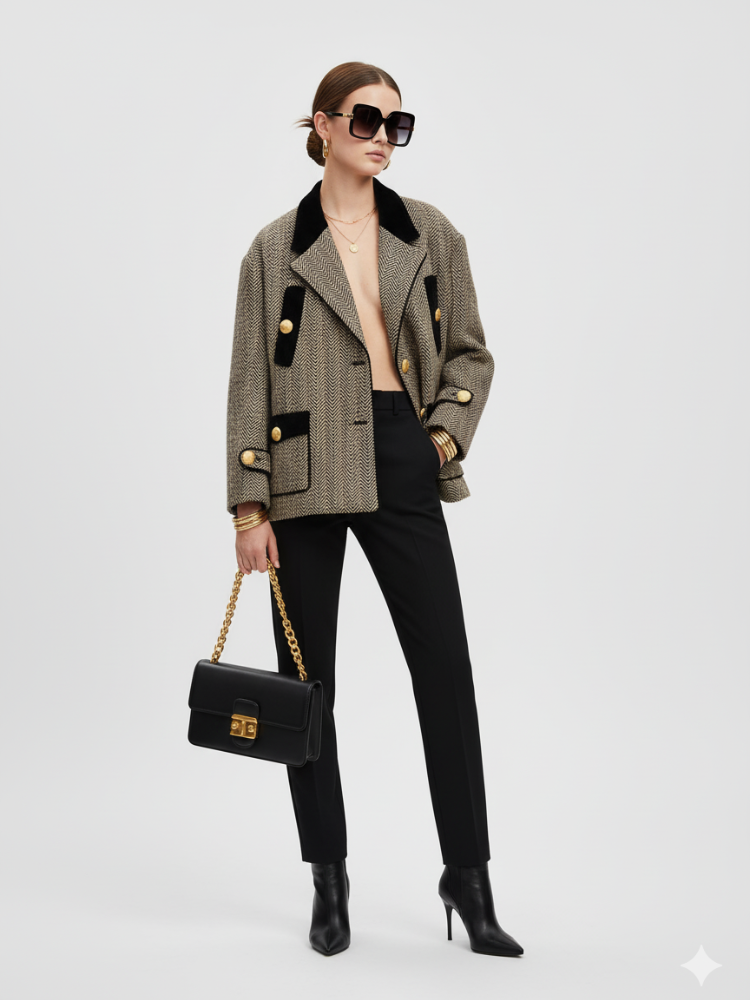 WEST VILLAGE Herringbone Tweed Jacket BYMANYC ® New York