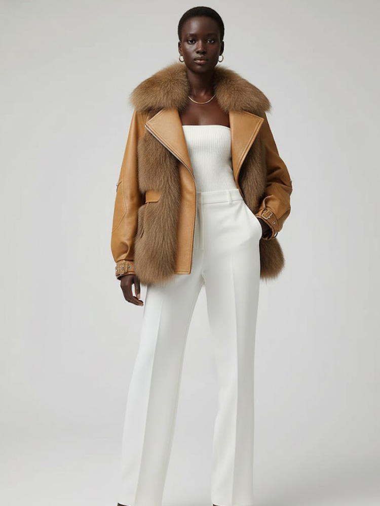 Camel Vegan Leather Pilot Jacket SOHO: New Colección COUTURE in NOLITA - BYMANYC ® New York
