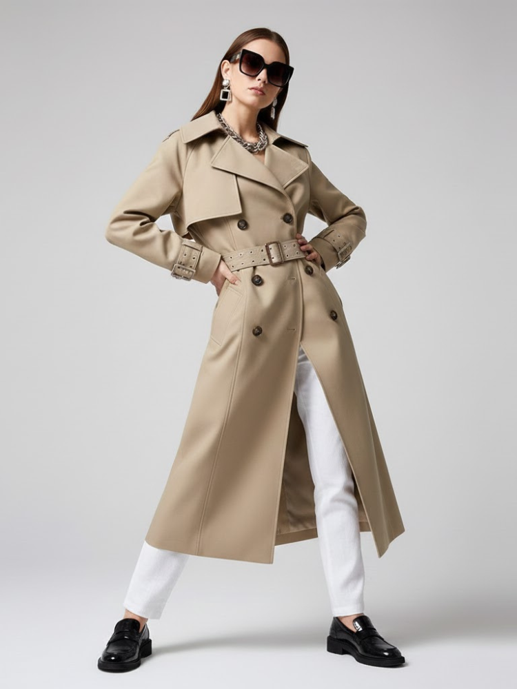 Camel Classic Long Trench Coat - MANHATTAN BEACH: New Collection COUTURE in BROOKLYN - BYMANYC ® New York