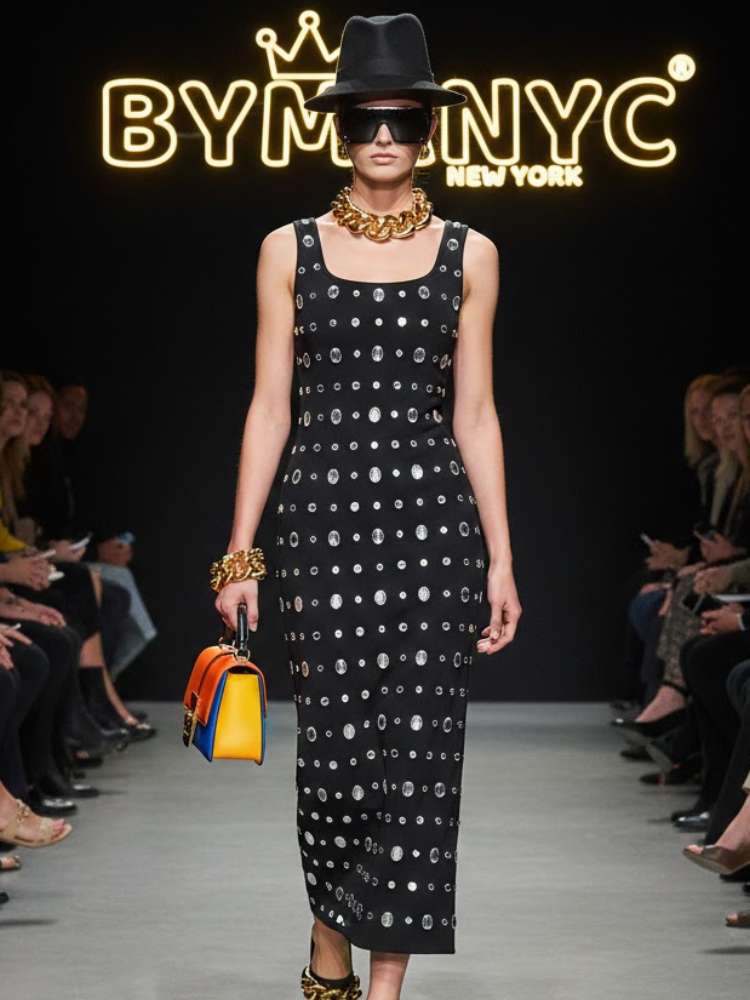  Noir Crystal Column • UPPER EAST New Collection BYMANYC ® New York  NYC Wholesale Boutique Inventory - No MOQ & Ready to Ship