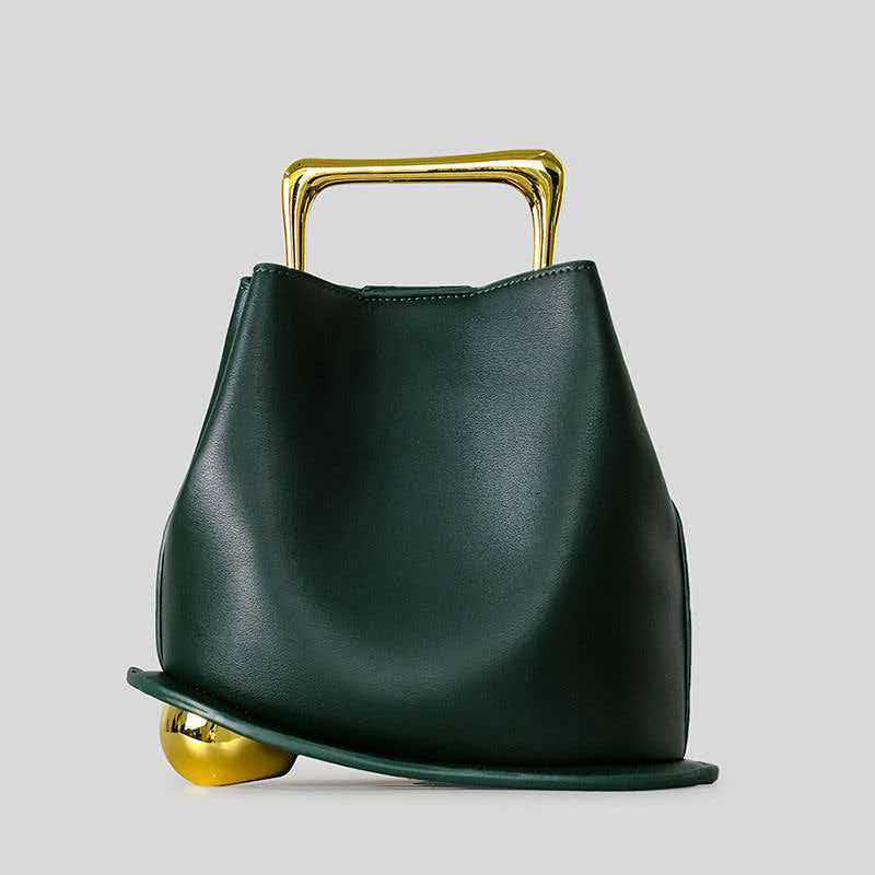 Women's Top Handle Bag Faux Suede Metal Handle BYMANYC ® New York
