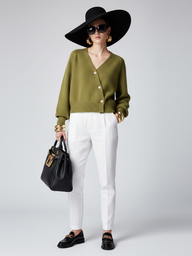  Olive Cropped Knit Cardigan LUDLOW: New Colección COUTURE in NOLITA - BYMANYC ® New York  NYC Wholesale Boutique Inventory - No MOQ & Ready to Ship