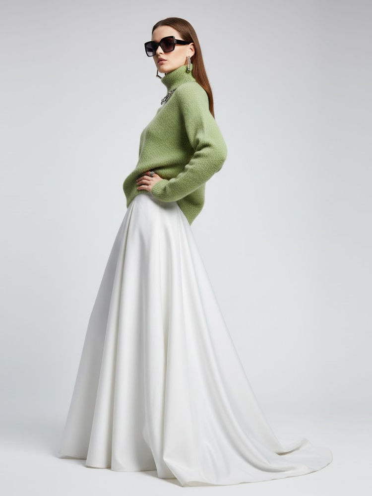 Olive Fuzzy Knit Turtleneck Sweater - WALL STREET: New Colección COUTURE in NOLITA - BYMANYC ® New York - BYMANYC ® New York  