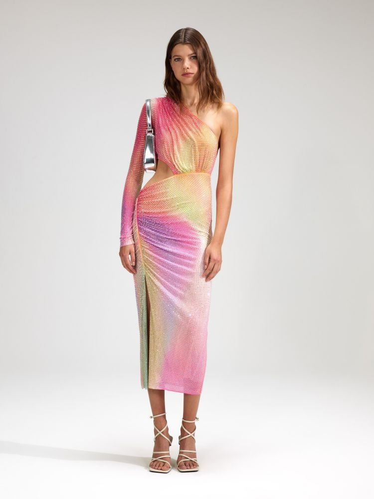 One-Shoulder Slit Dress with Cinched Waist For Women, Upper East Side, BYMANYC New York. - BYMANYC ® New York  