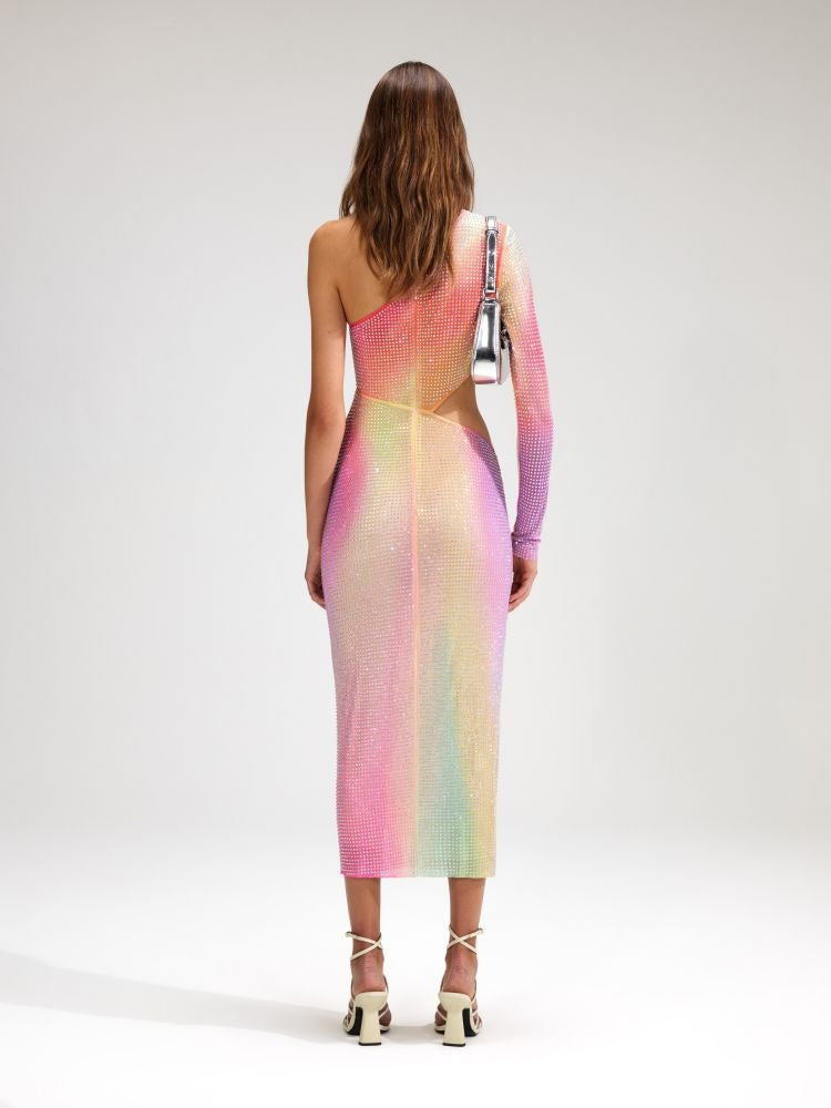  One-Shoulder Slit Dress with Cinched Waist For Women, Upper East Side, BYMANYC New York.  NYC Wholesale Boutique Inventory - No MOQ & Ready to Ship