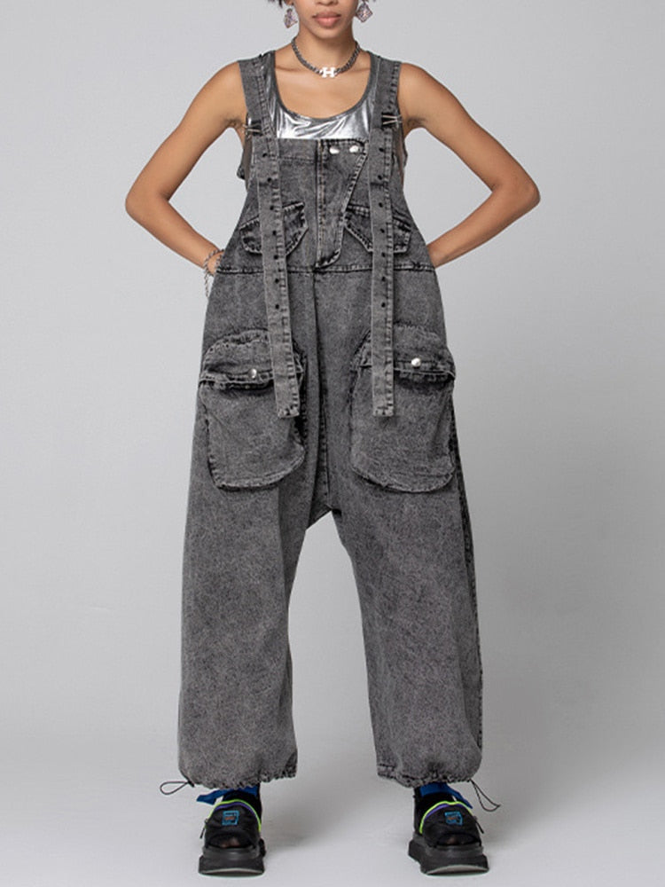 Oversized Denim Overalls, Brooklyn | Women - BYMANYC ® New York - BYMANYC ® New York  