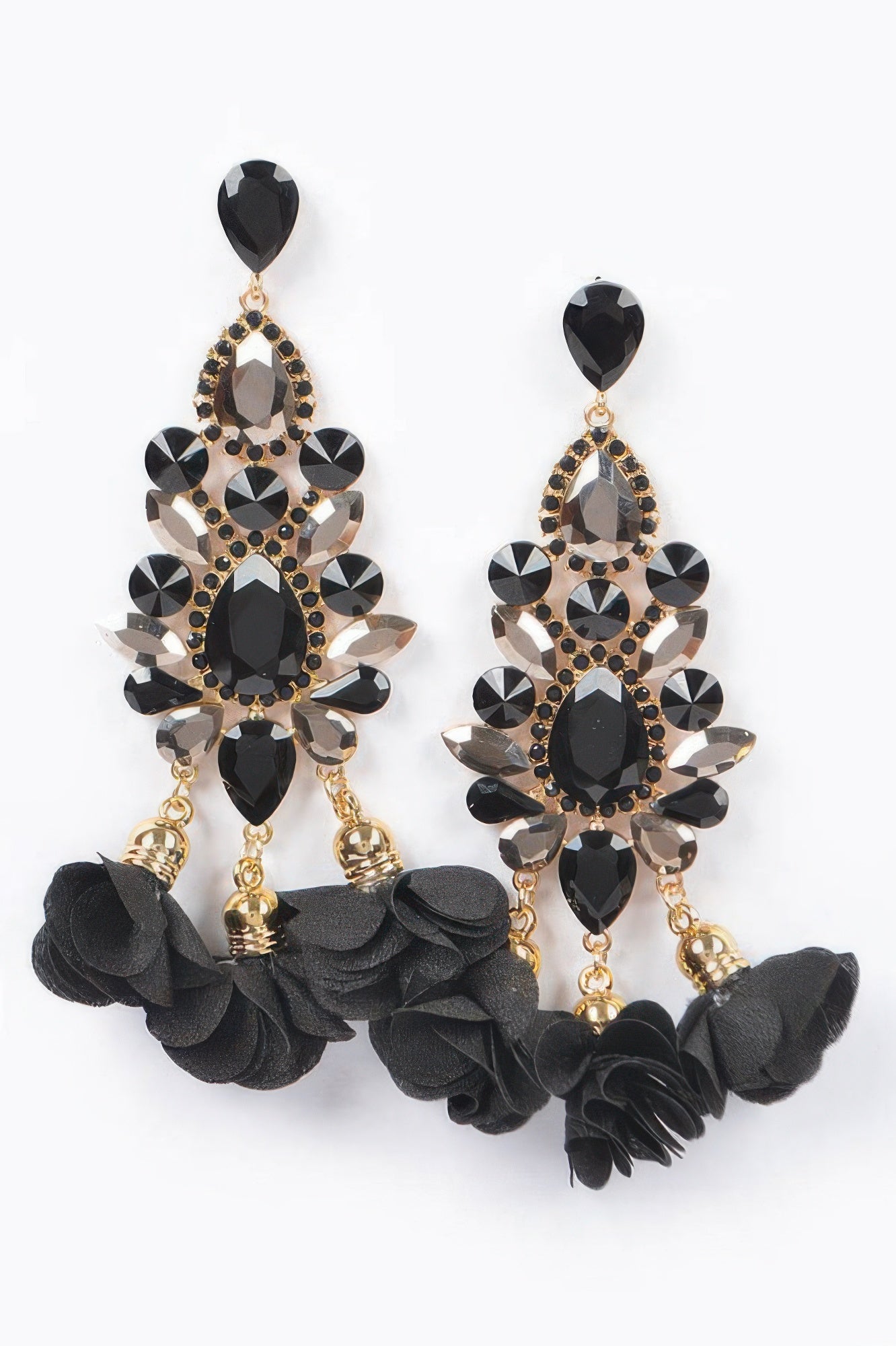  PARK AVENUE Multi Rhinestone Flower Drop Earrings: BYMANYC ® New York  NYC Wholesale Boutique Inventory - No MOQ & Ready to Ship